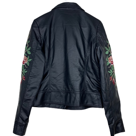 NWOT ODYN Faux Leather Moto Floral Jacket Size M - Picture 2 of 12